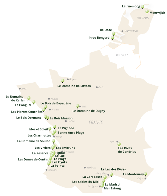 Carte des villages Siblu en 2023